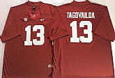 Alabama Crimson Tide 13 Tua Tagovailoa Red Nike College Football Jersey,baseball caps,new era cap wholesale,wholesale hats